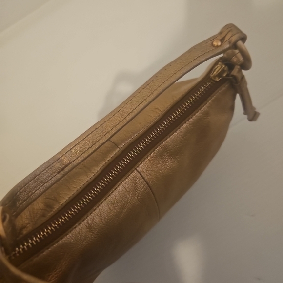 Coach Allie Leather Hobo Shoulder Bag Purse Tote 13655 Metallic Rose Gold  Y2k - Picture 11 of 13